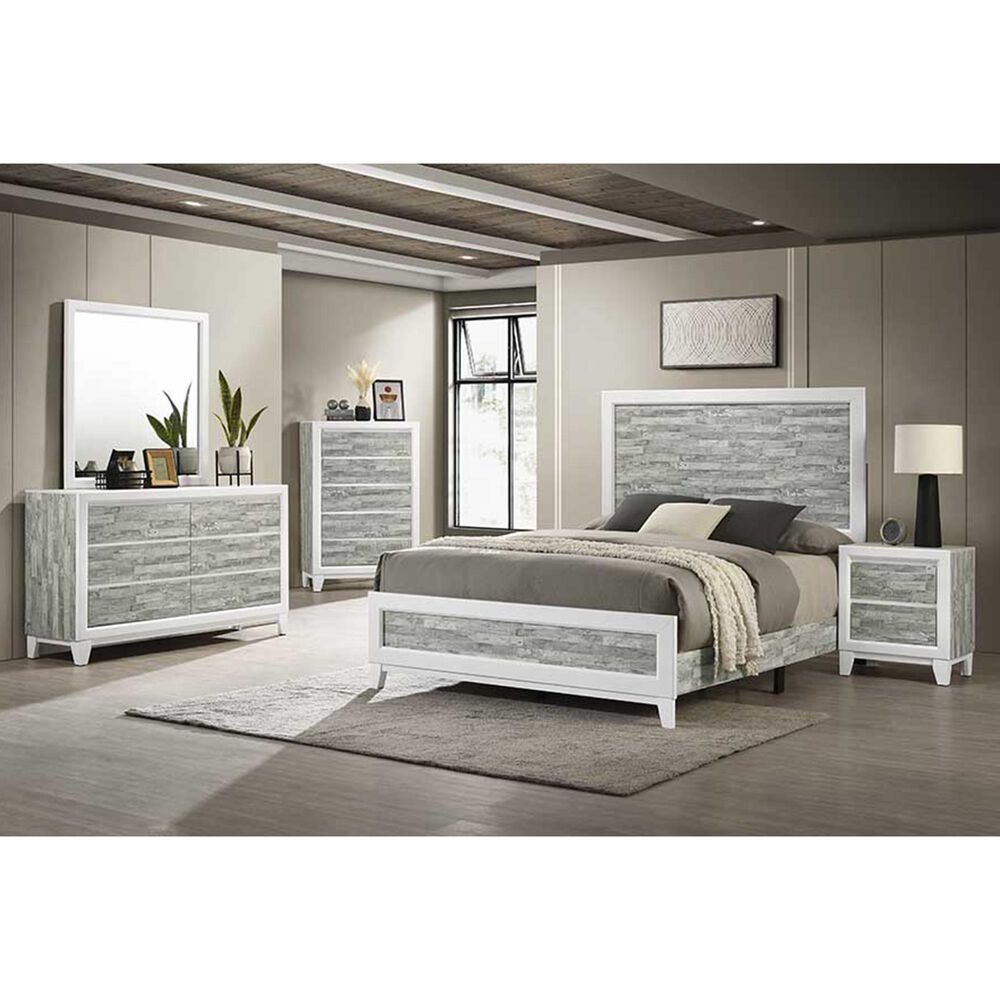 Titanic Furniture Artic 5-Drawer Chest in Gray and White, , large