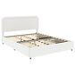 Hearth and Haven Liv Queen Storage Platform Bed in Ivory, , large