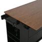 HOMLUX 54" Mobile Kitchen Island with Glass Door Storage in Walnut and Black, , large