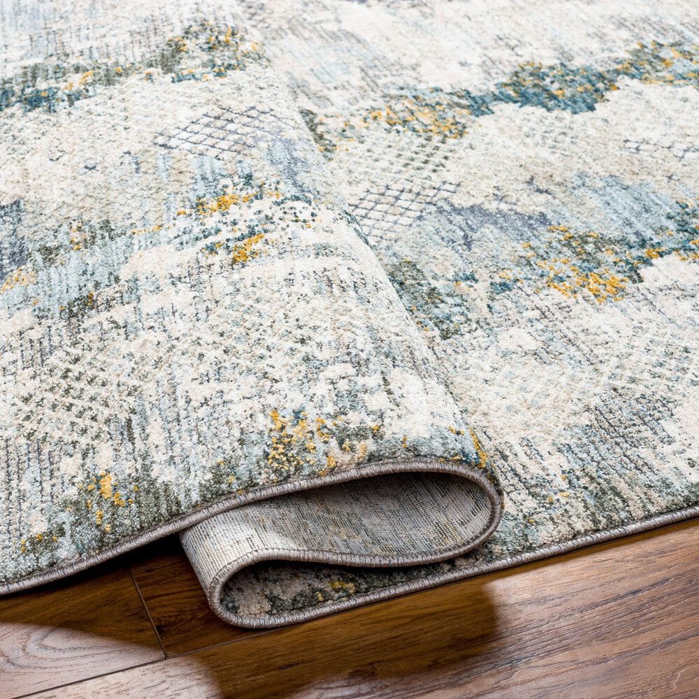 Surya Dresden Off-White, Taupe, Dusty Sage, Ink Blue, Light Gray and Deep Teal 10&#39; x 13&#39;11&quot; Area Rug, , large