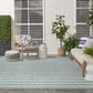 Nourison Positano POS03 Aqua and Ivory 4" x 6" Indoor/Outdoor Area Rug, , large