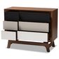 Baxton Studio Svante 6-Drawer Dresser in Walnut Brown, Dark Grey, Light Grey and White, , large