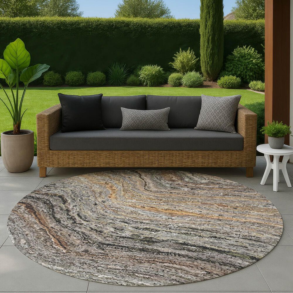 Dalyn Rug Company Lumara LM3 Pewter 8' Round Area Rug, , large
