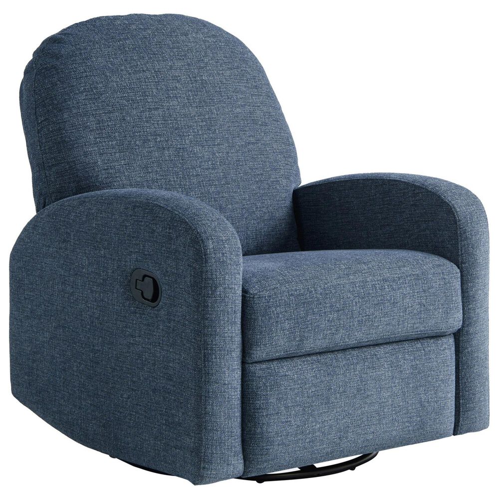 Lifestyle Solutions Paloma Manual Swivel Rocker Recliner in Blue, , large