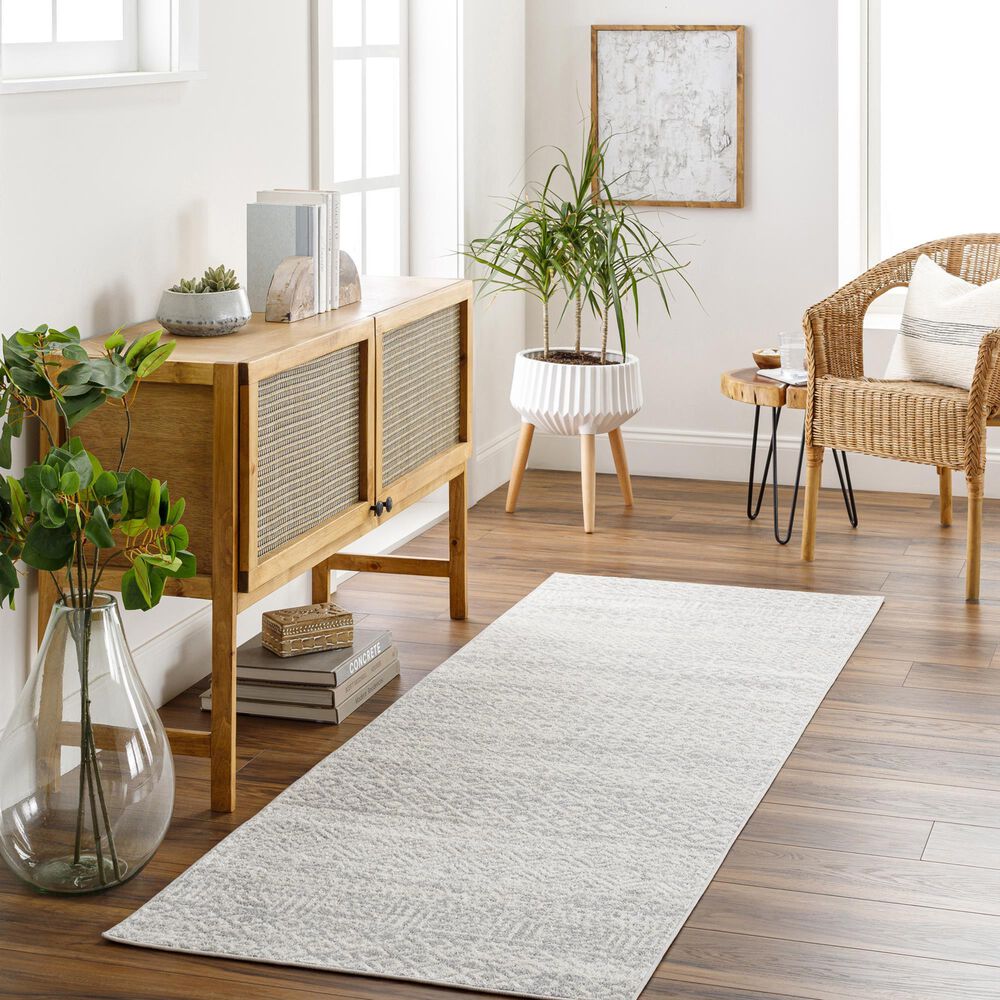 Surya Lavadora 2&#39;7&quot; x 7&#39;3&quot; Gray and Light Gray Runner, , large