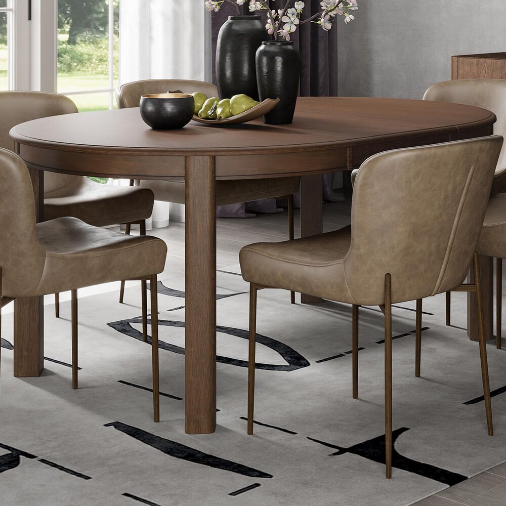 Jofran Carson Round Extension Table in Oak - Table Only, , large