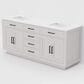 Lexora Home Abbey 72" Double Bathroom Vanity in White Oak with 2 cm White Quartz Top and Rectangular Sinks, , large
