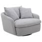 Simeon Collection Boomer Oversized Swivel Accent Chair in Dame Dove Grey, , large