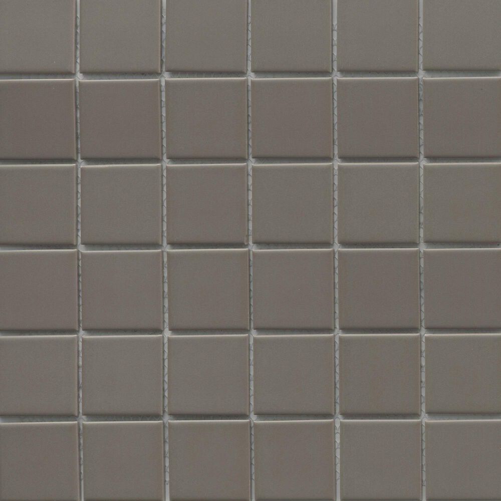 Emser Catch Taupe 2" x 2" Square on 12" x 12" Ceramic Mosaic Sheet, , large