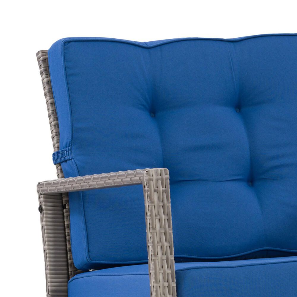 CorLiving Parksville Patio Rocking Chair in Blended Grey/Oxford Blue, , large