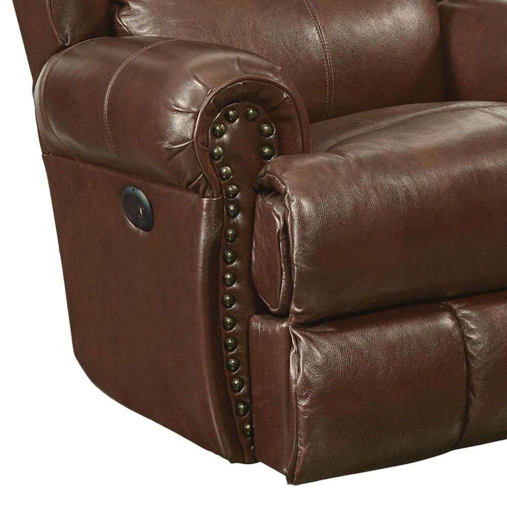 Catnapper Duncan Power Deluxe Lay Flat Recliner in Walnut, , large