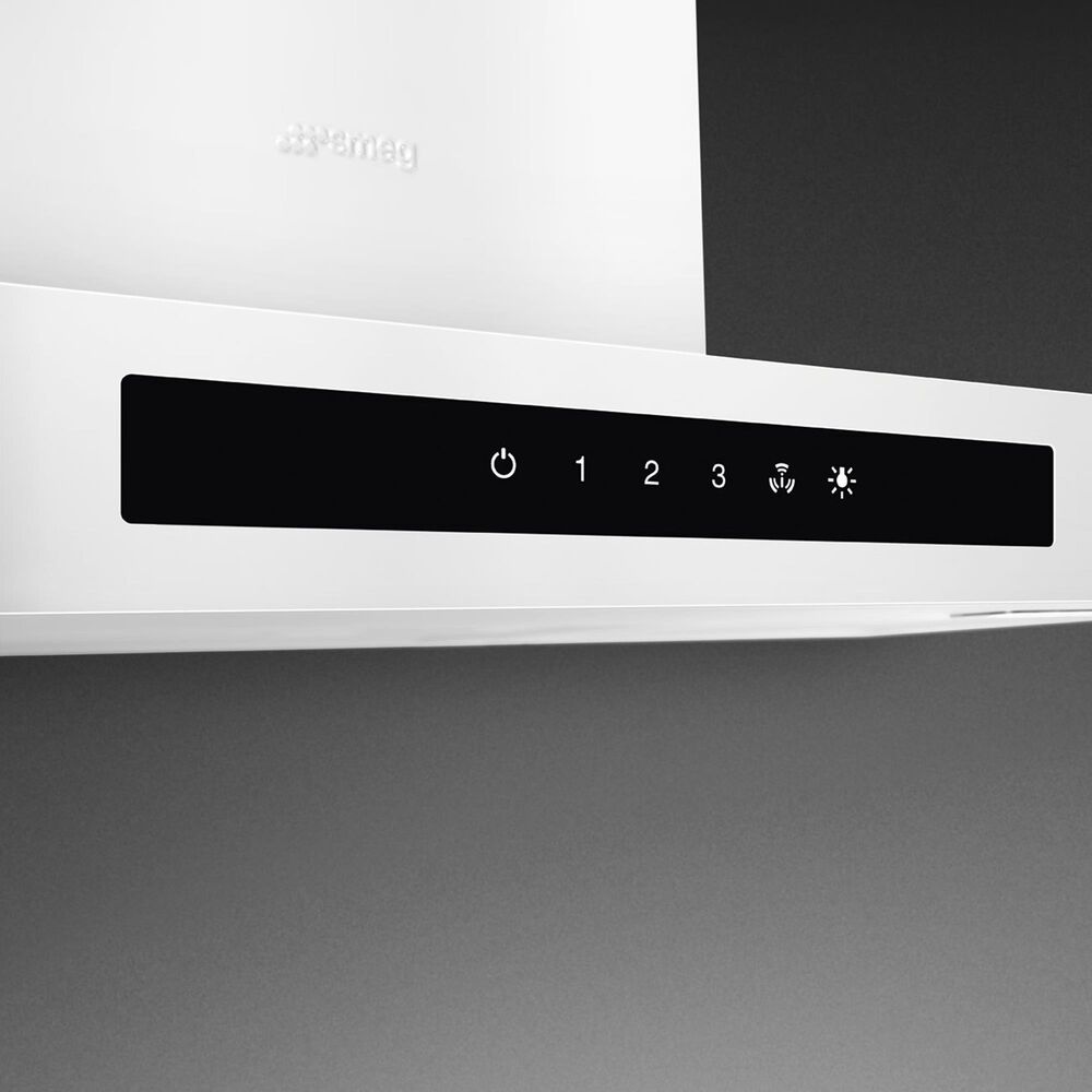 SMEG 30" Flat T-Shape Universal Brushed Hood in Matte White, , large