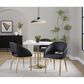 LumiSource Renee Arm Chair with Black Faux Leather Cushion in Gold (Set of 2), , large