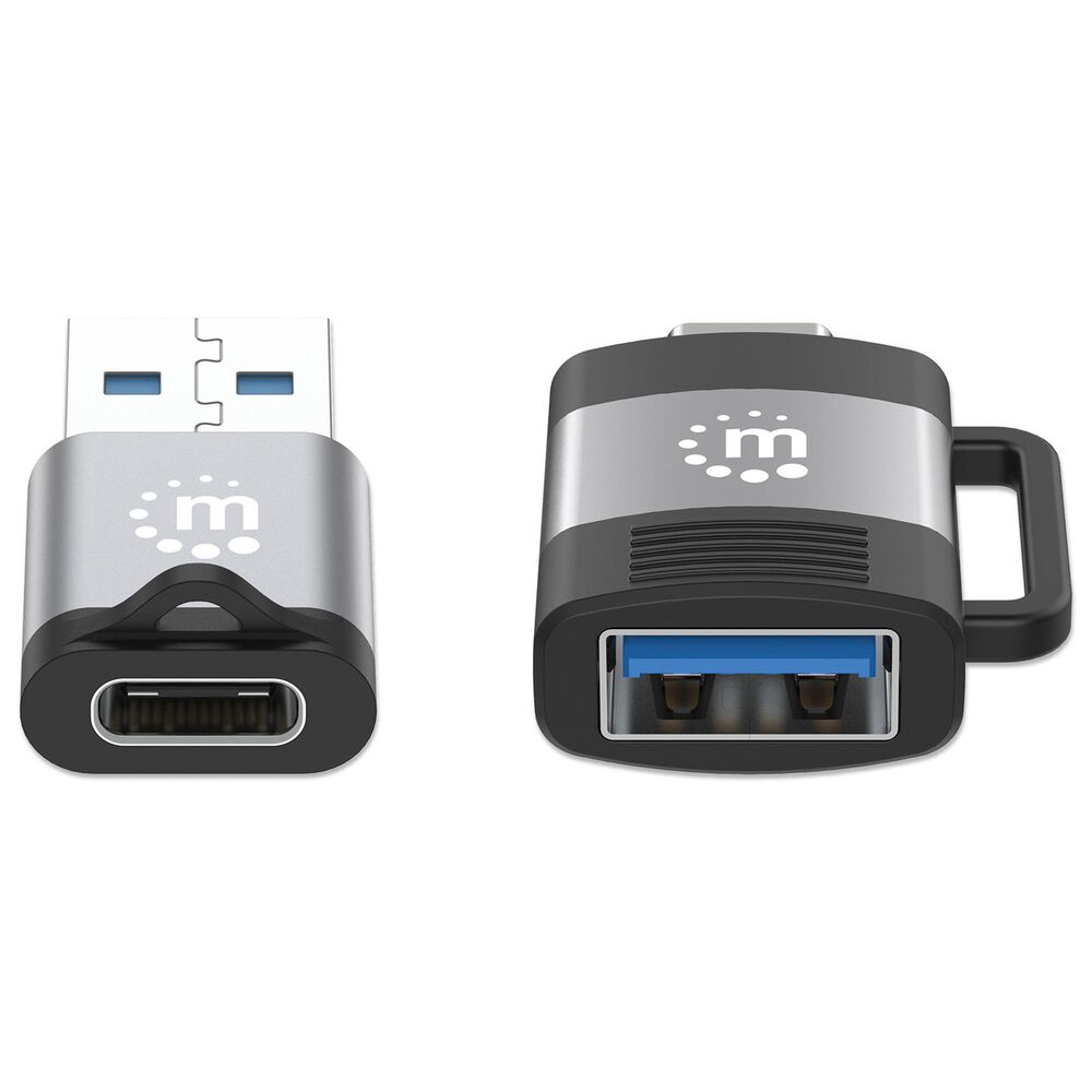 Manhattan 2-Piece USB C to USB A and USB A to USB C Adapters in Black and Space Gray, , large