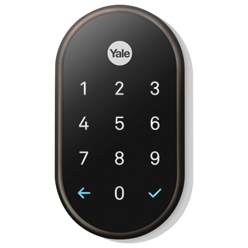 HP Nest Hub - Chalk &#40;2nd Generation&#41; + Yale Lock Electronic Deadbolt in Oil Rubbed Bronze, , large