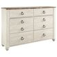 Ashley Willowton 6 Drawer Dresser in White Washed Finish, , large