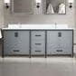 Lexora Home Ziva 84" Double Bathroom Vanity in Dark Grey with 2 cm White Quartz Top and Rectangular Sinks, , large