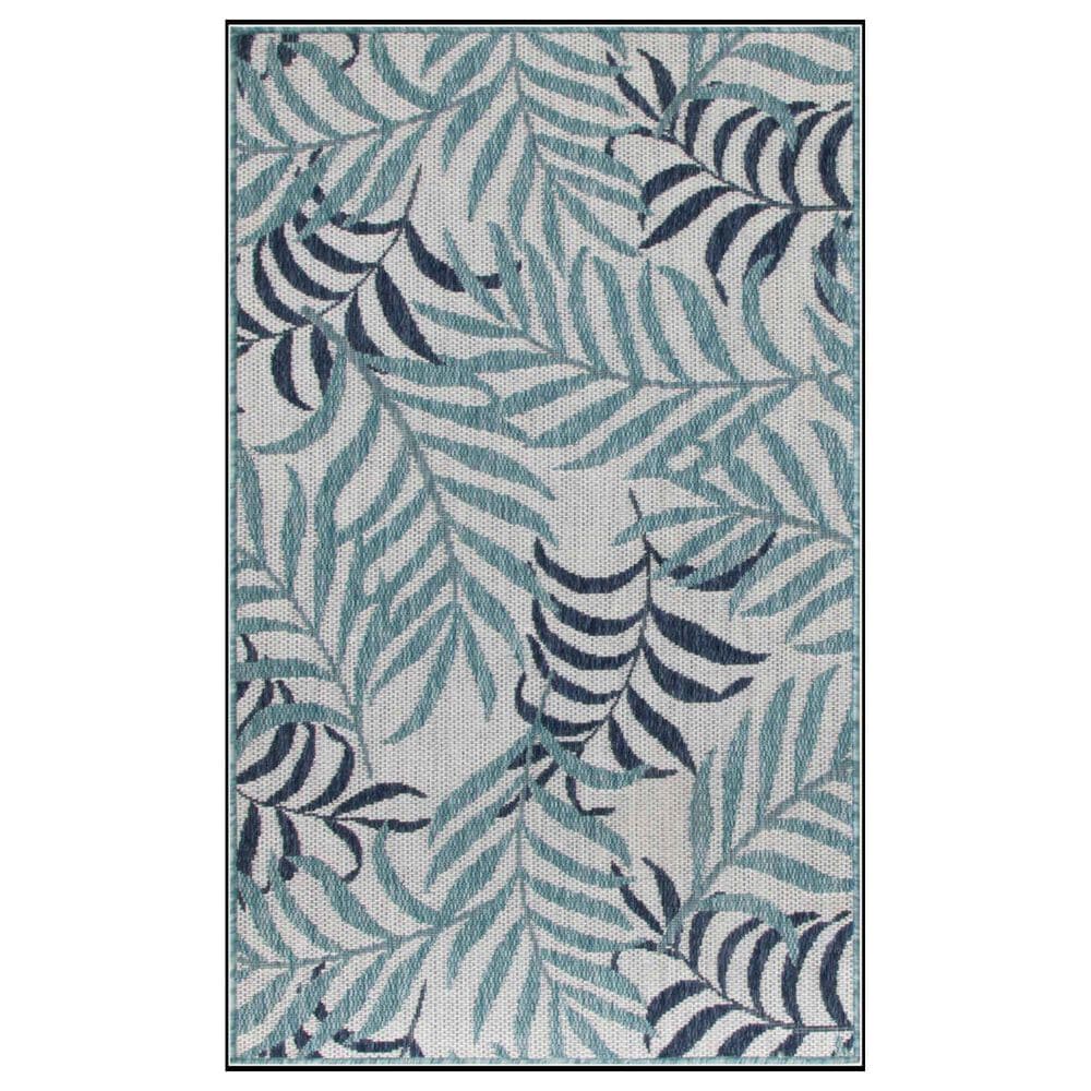 Nourison Garden Oasis Nature Blue 3" x 5" Indoor/Outdoor Area Rug, , large