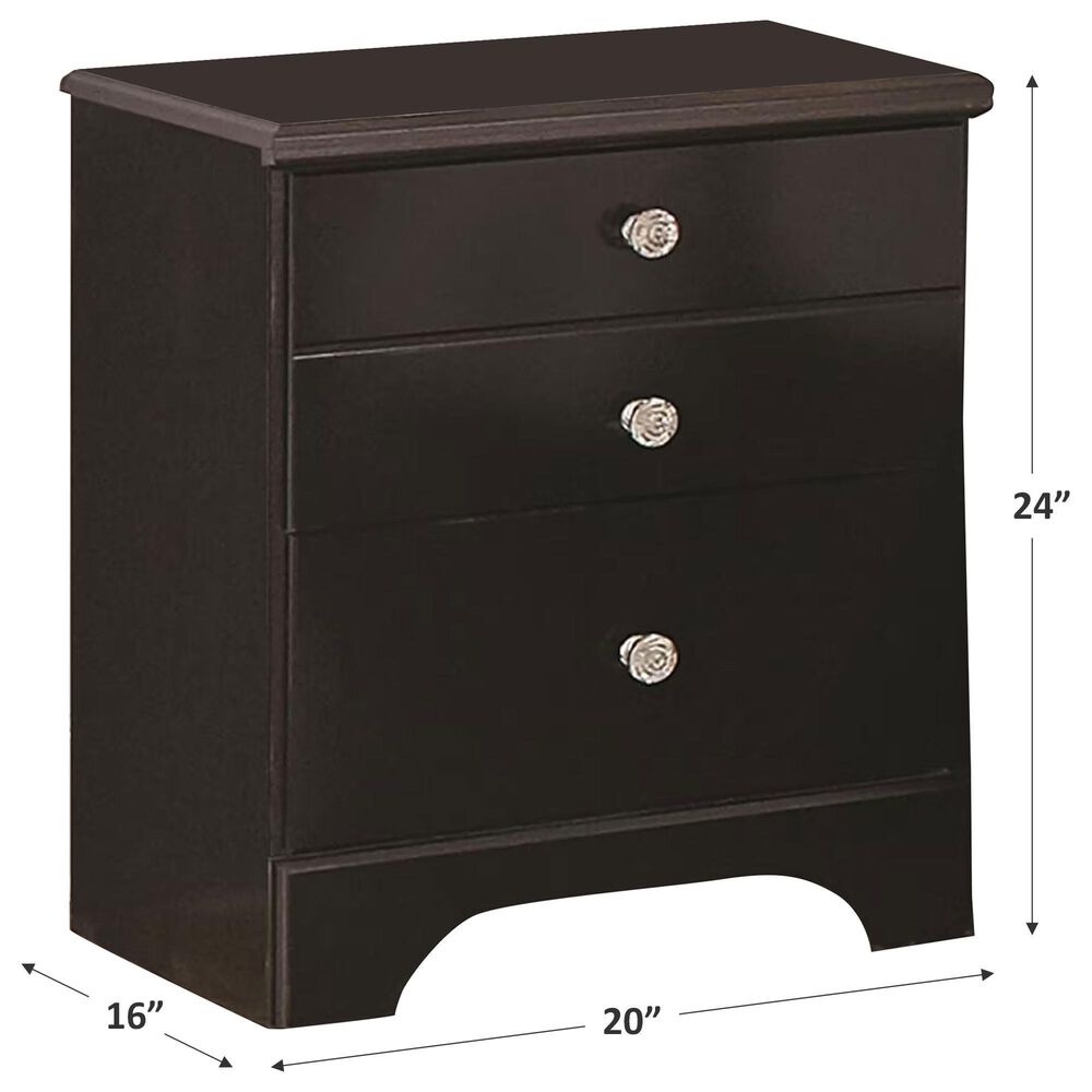 Seven Stars Kaylynn Nightstand in Travertine and Black, , large