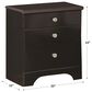 Seven Stars Kaylynn Nightstand in Travertine and Black, , large