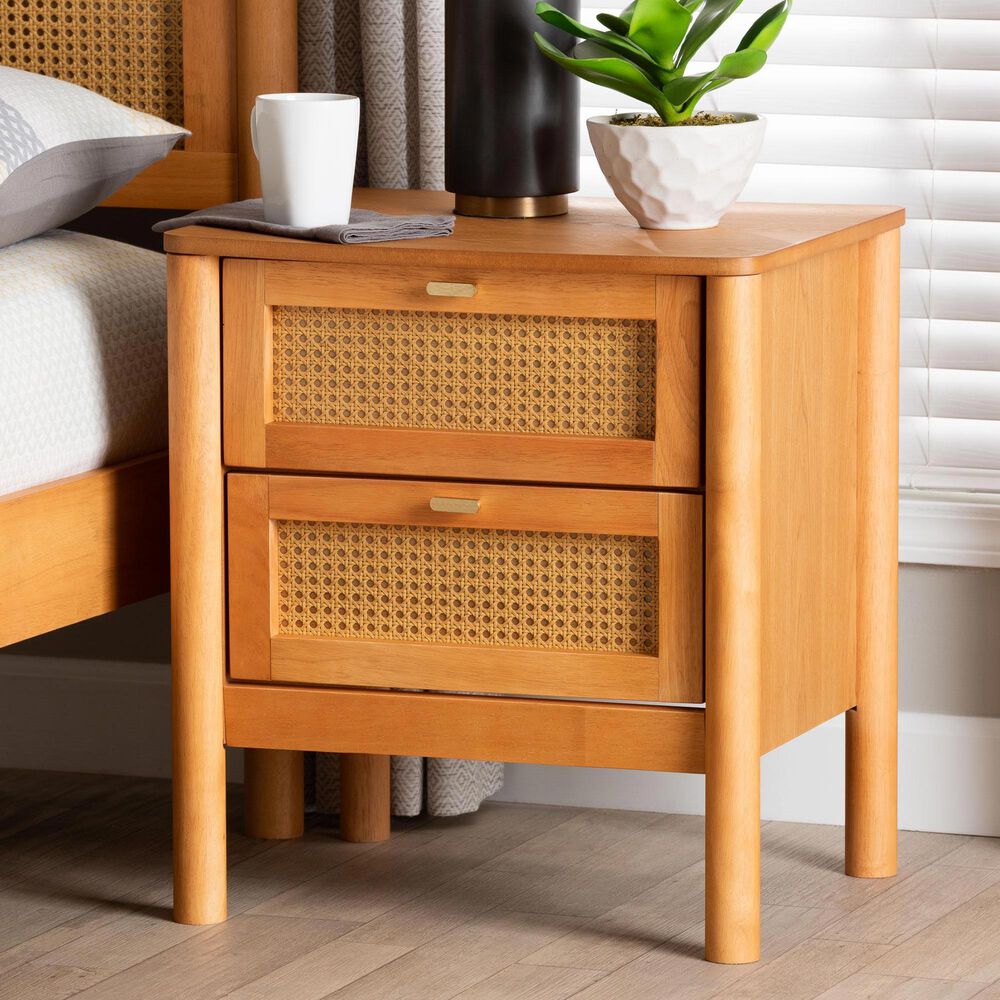 Baxton Studio Jenn 2-Drawer Nightstand in Golden Brown, , large