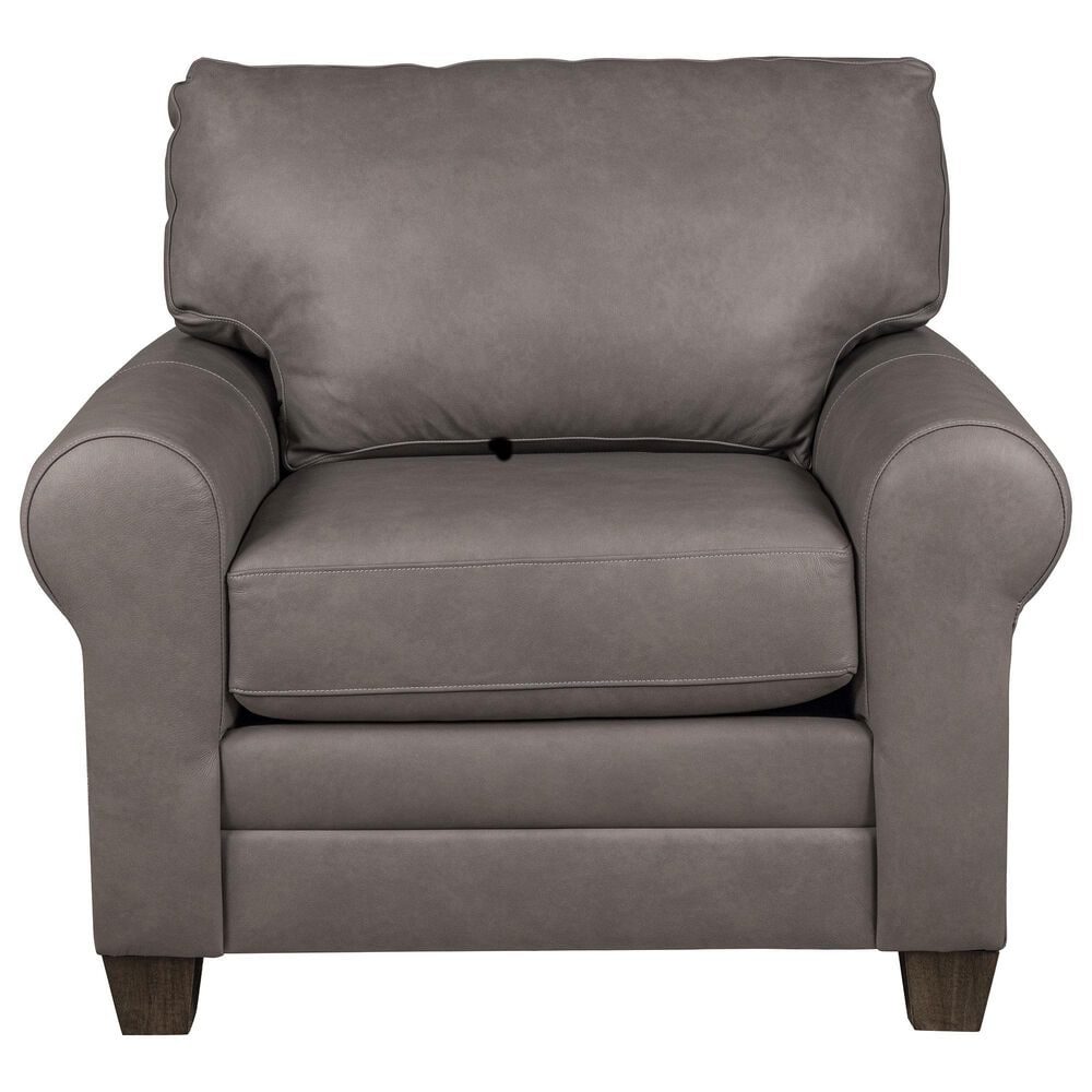 Bassett Leather Chair in Stonewash, , large