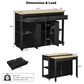 HOMLUX 47" Kitchen Island with Extendable Dining Table in Black, , large