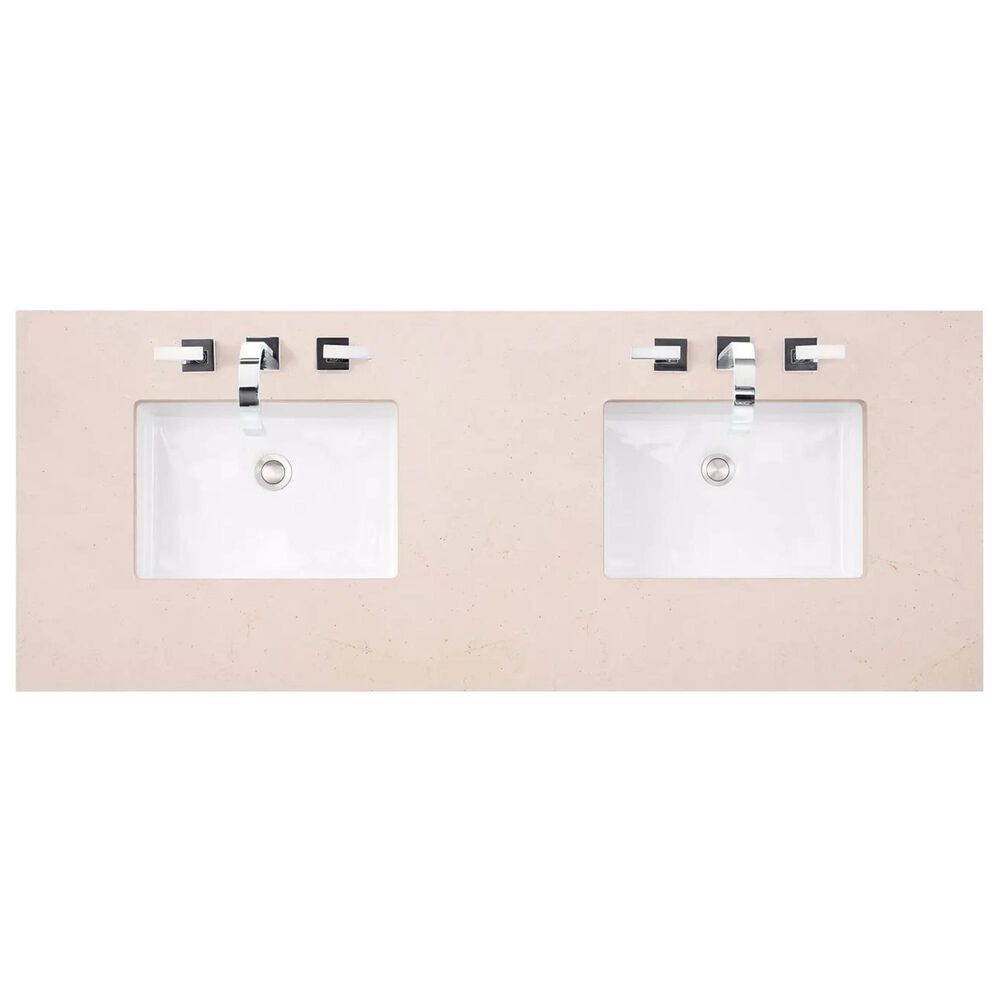 James Martin Vanities Brittany 60&quot; Double Bathroom Vanity in Saddle Brown with 3 cm Eternal Marfil Quartz Top and Rectangular Sinks, , large
