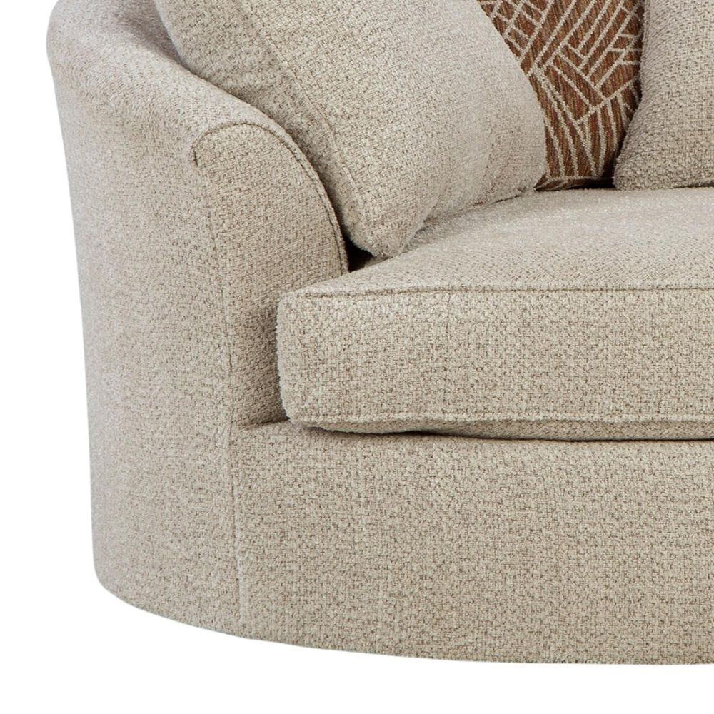 Ashley Steelwater Retreat Oversized Swivel Accent Chair in Latte, , large