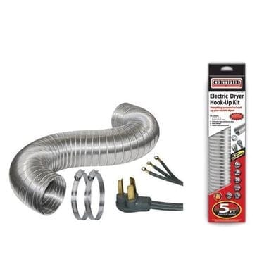 Electric Dryer Duct Kit with 3-Wire 30-Amp 6ft Cord, , large