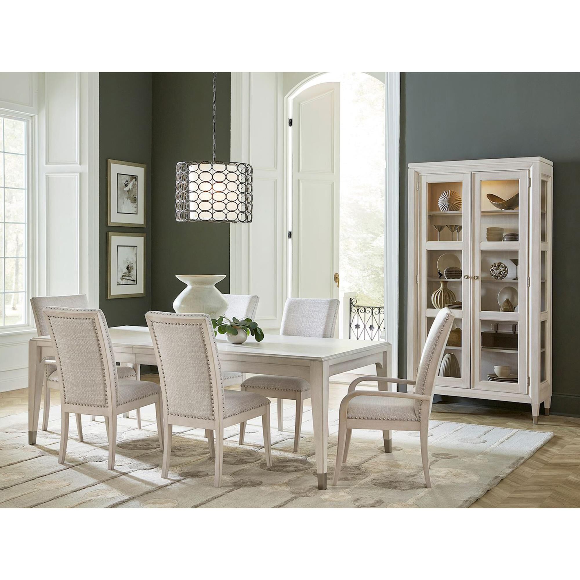 White dining room best sale set with china cabinet