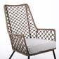 Hearth and Haven MarcoOutdoor Lounge Chair with Light Brown Truffle Rope in Gray, , large