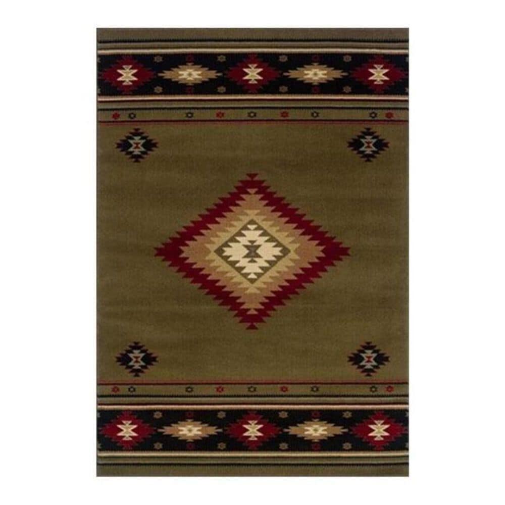 Oriental Weavers Hudson 87J 1"10" x 7"6" Green Runner, , large