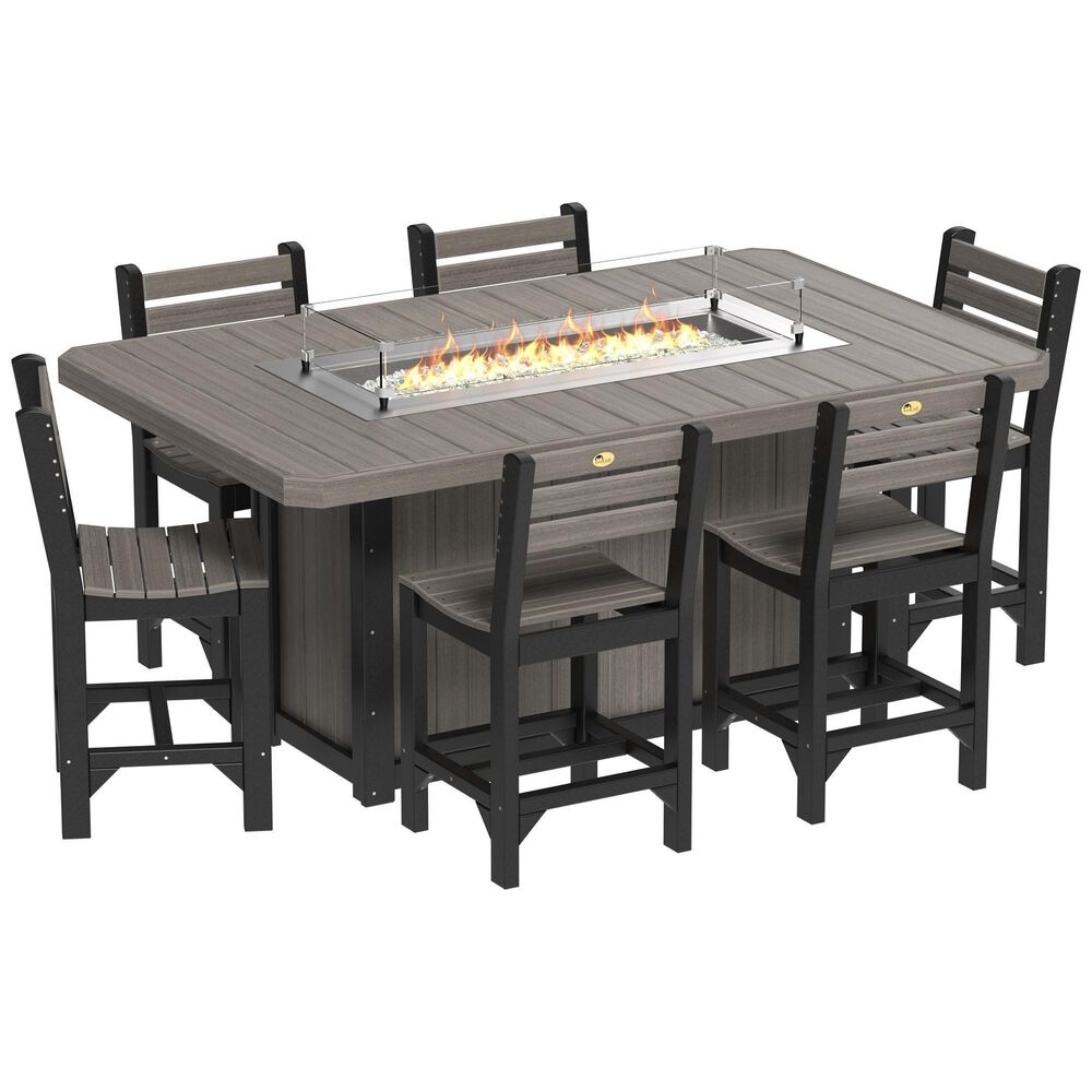 Amish Orchard Firebar Table in Coastal Gray and Black, , large