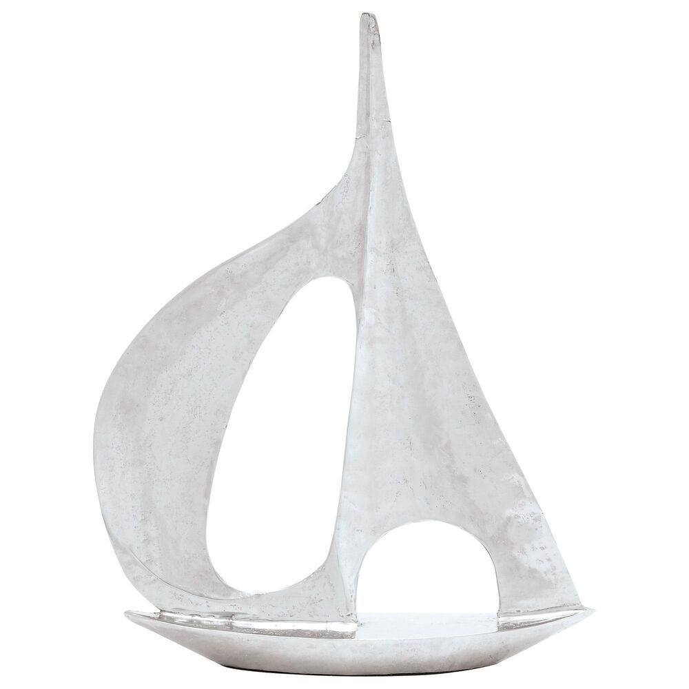 Maple and Jade Sailboat Sculpture in Silver, , large