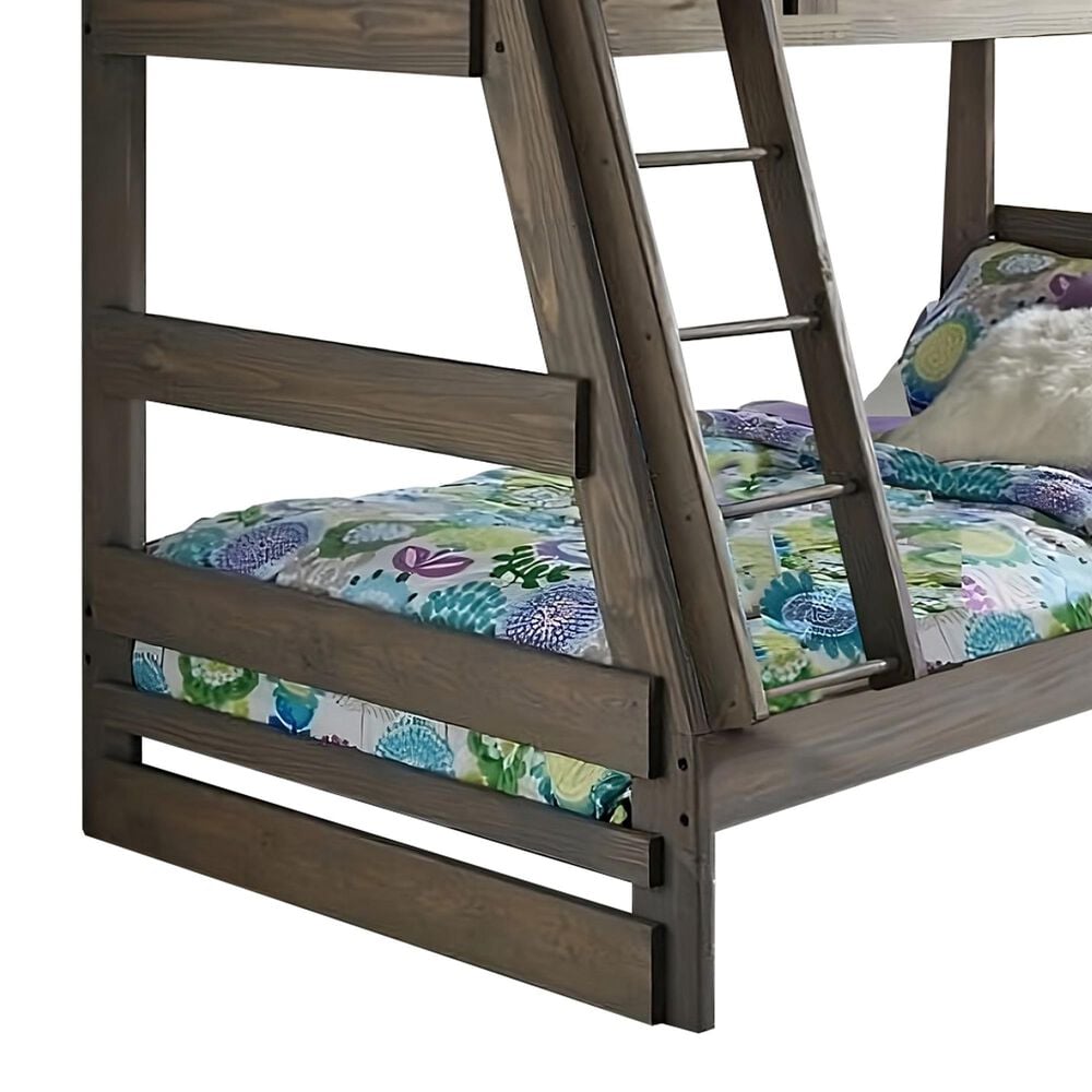 Rusticvale Twin over Full Bunkbed in Driftwood Grey, , large