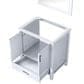 Lexora Home Jacques 30" Single Bathroom Vanity Cabinet Only in White and 28" Mirror, , large