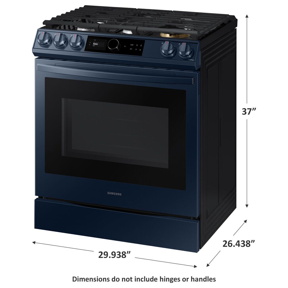Samsung Bespoke Smart Slide-in Gas Range 6.0 cu. ft. w/ Smart Dial, Air Fry &amp; Wi-Fi in Navy Steel, , large