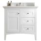 James Martin Vanities Palisades 36" Single Bathroom Vanity in Bright White with 3 cm Arctic Fall Solid Surface Top and Rectangular Sink, , large