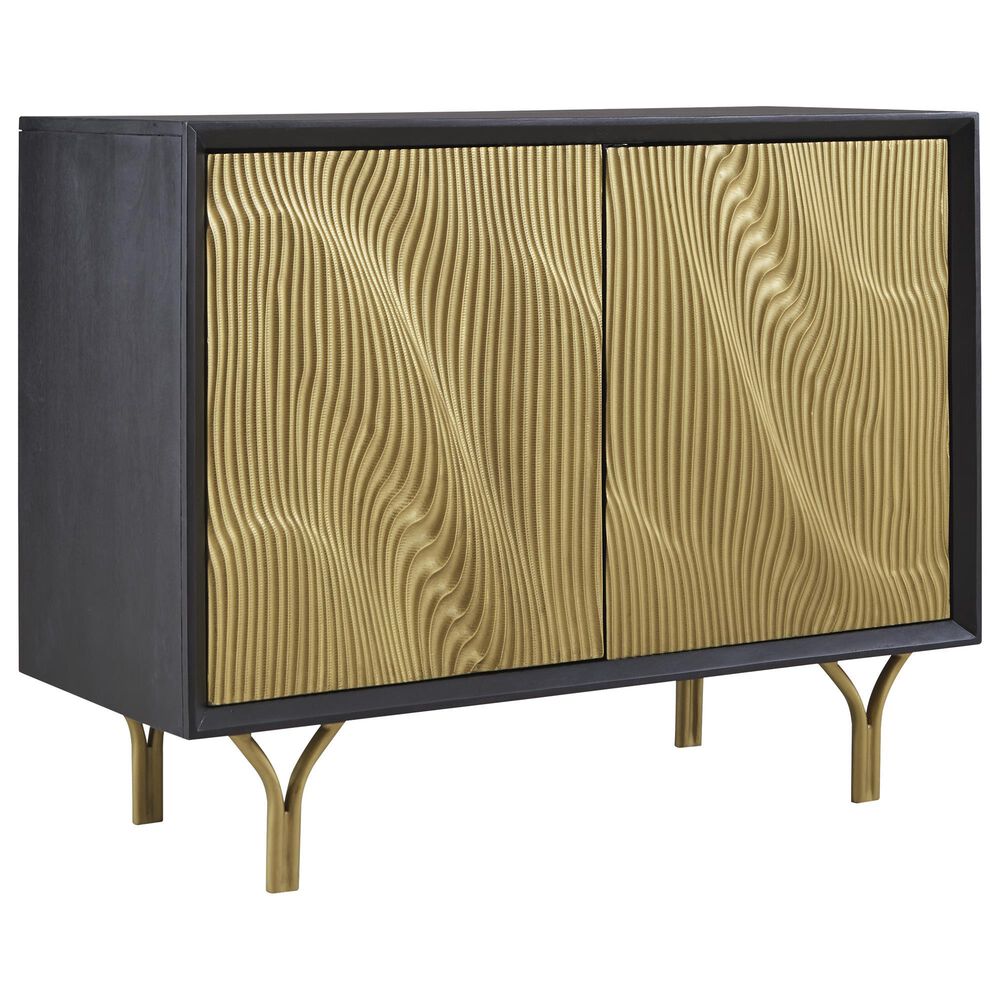 Ashley Tayner Accent Cabinet in Black and Gold, , large