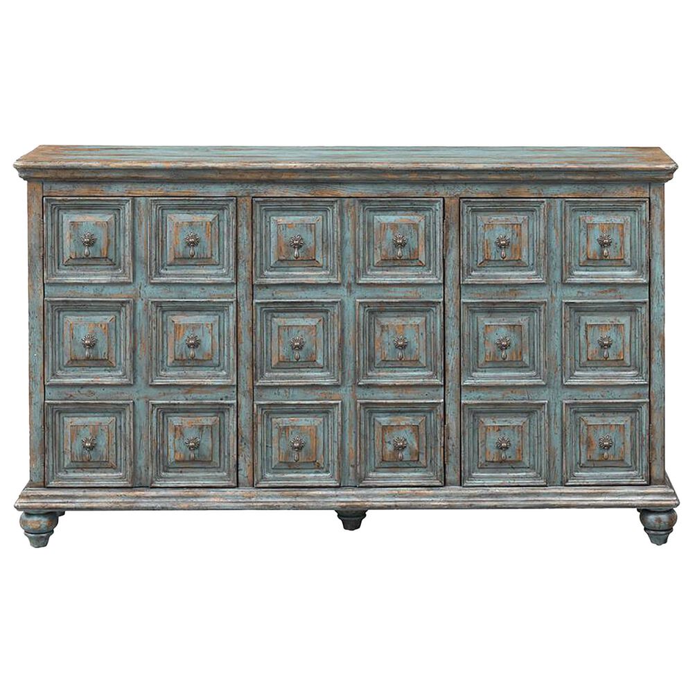 Shell Island Furniture Roxanna 3-Door Credenza in Aged Blue, , large