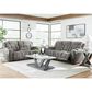 Ashley Mixed Motion Power Reclining Loveseat with Console in Shadow, , large