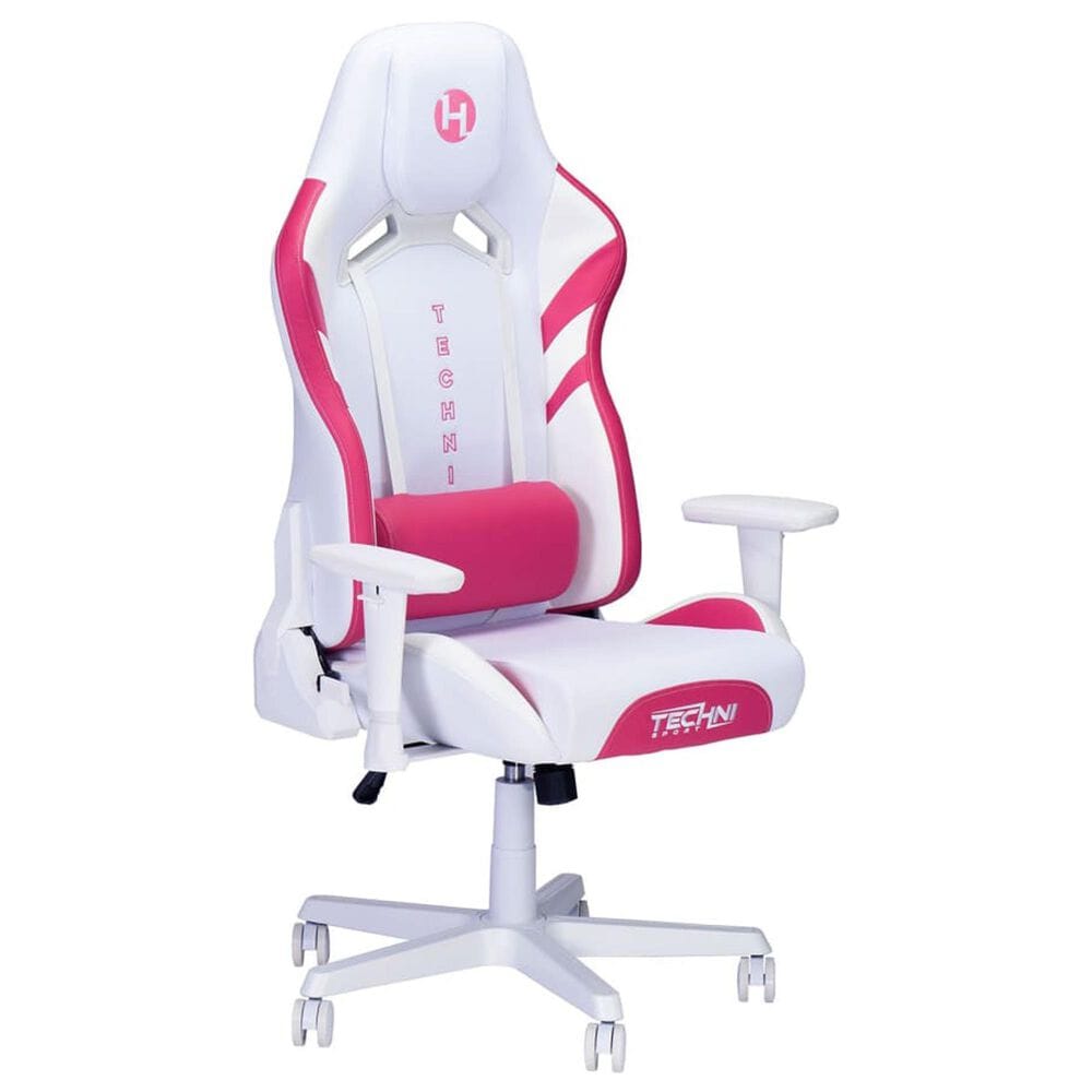 Techni Sport Echo 2.0 Gaming Chair in Pink and White, , large