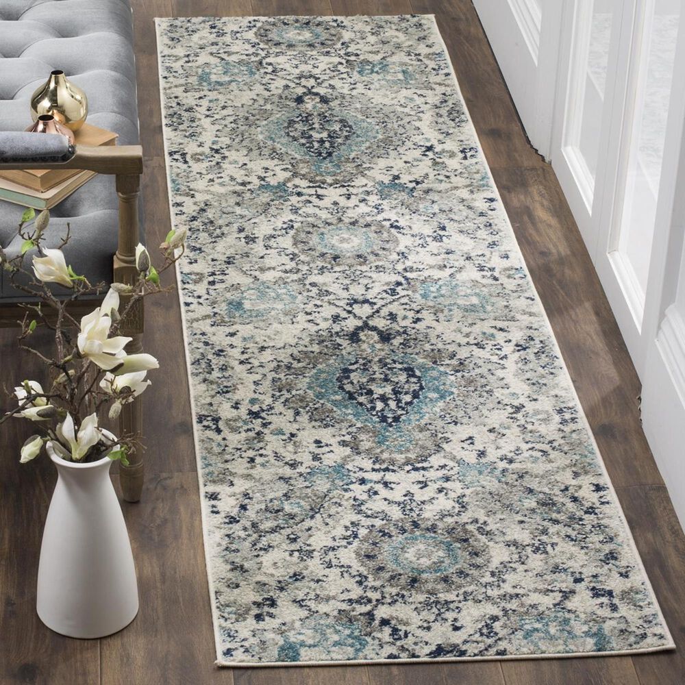 Safavieh Madison MAD600C 2"2" x 12" Cream and Light Grey Runner, , large