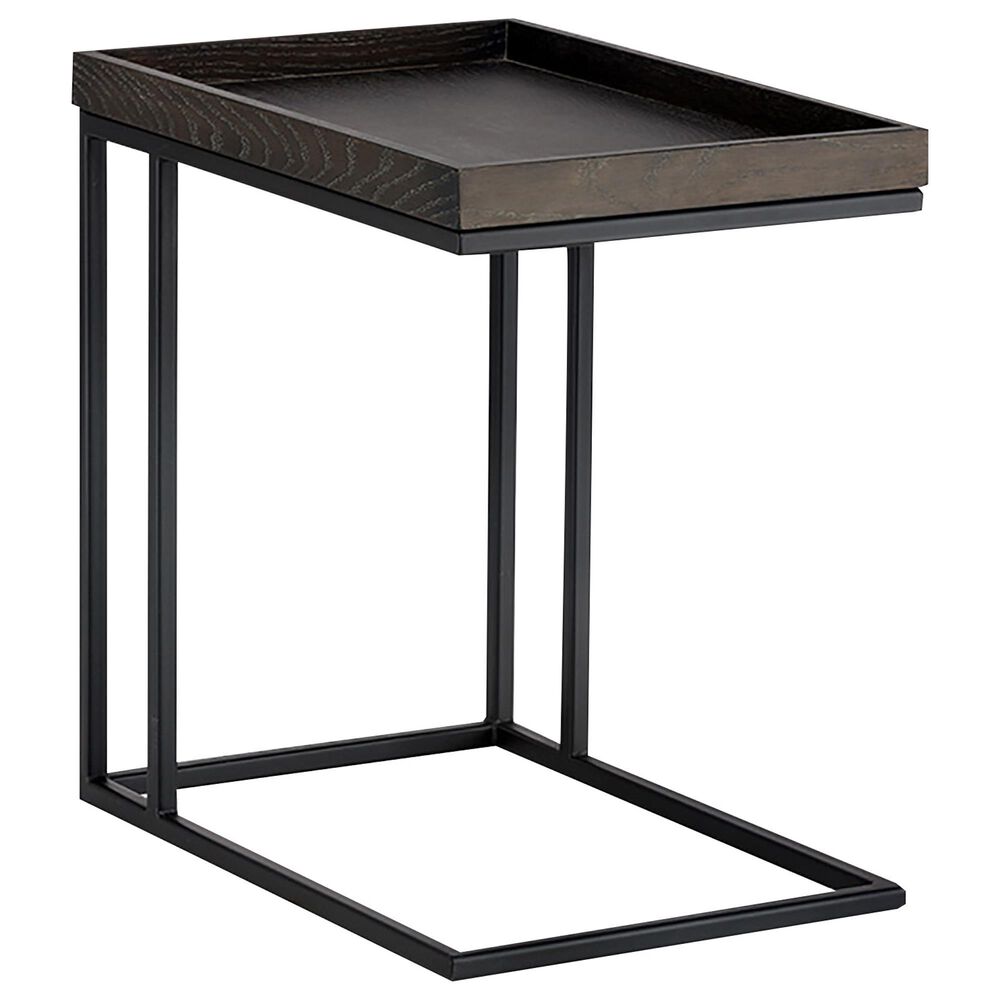 Sunpan Trading & Importing Arden C-Shaped End Table in Black and Charcoal Grey, , large