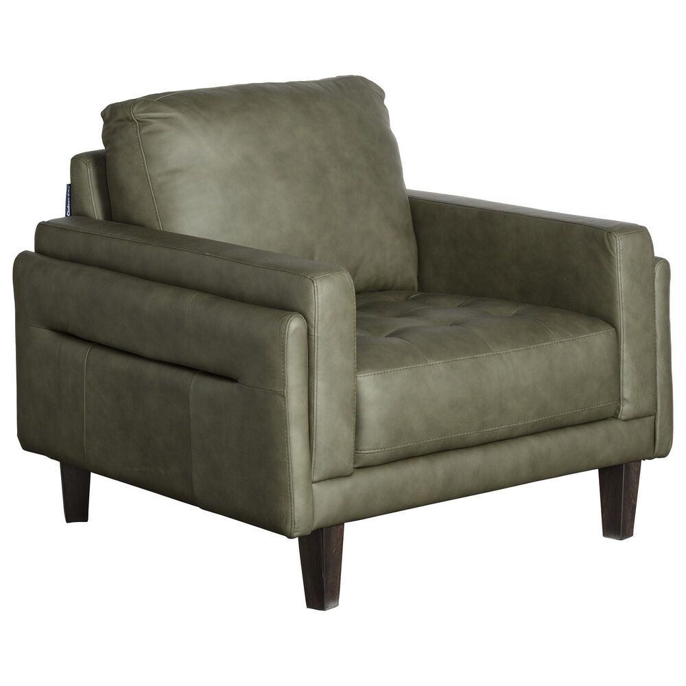 Chateau D&#39;ax Leather Accent Chair in Olive Green, , large