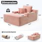 HOMLUX Cloud Faux Fur Chaise Lounge with Plush Pillows in Pink, , large