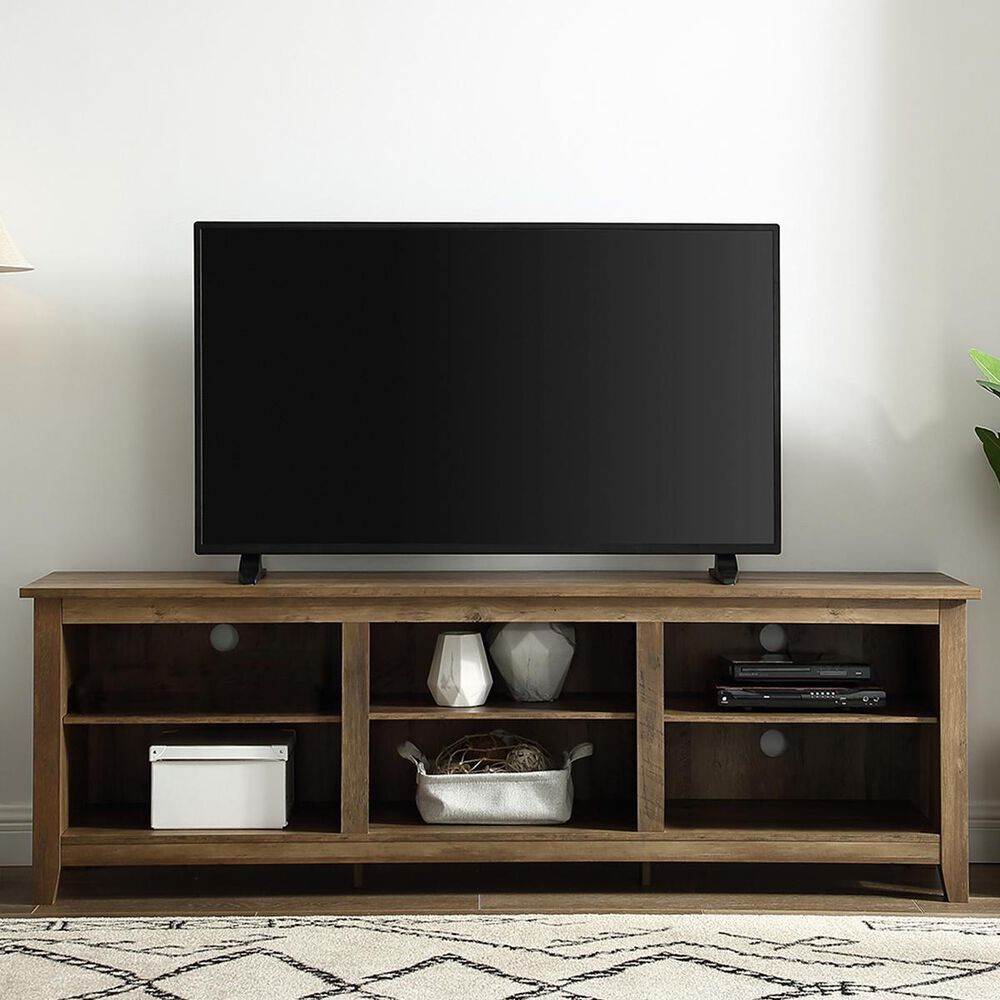 Walker Edison Essential 70" TV Stand in Rustic Oak Nebraska Furniture Mart