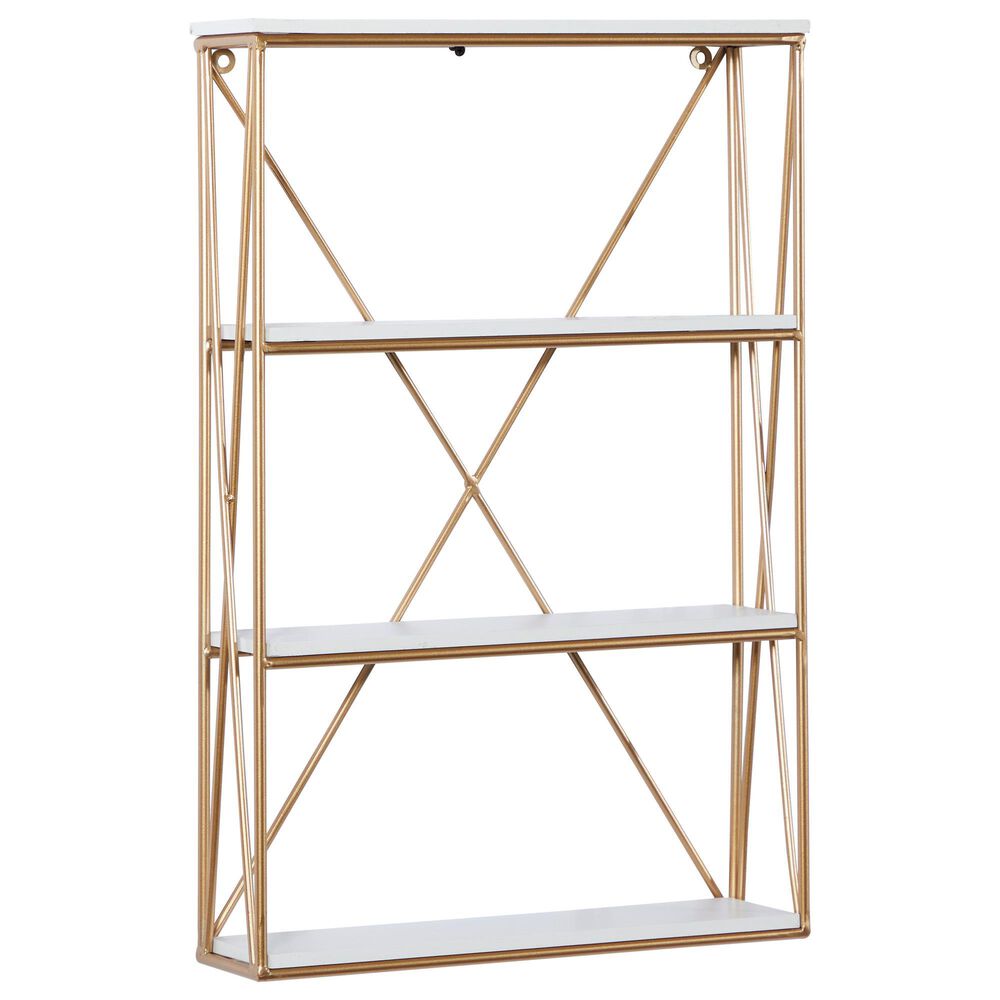 Maple and Jade Glam Wood Wall Shelf Multi Colored, , large