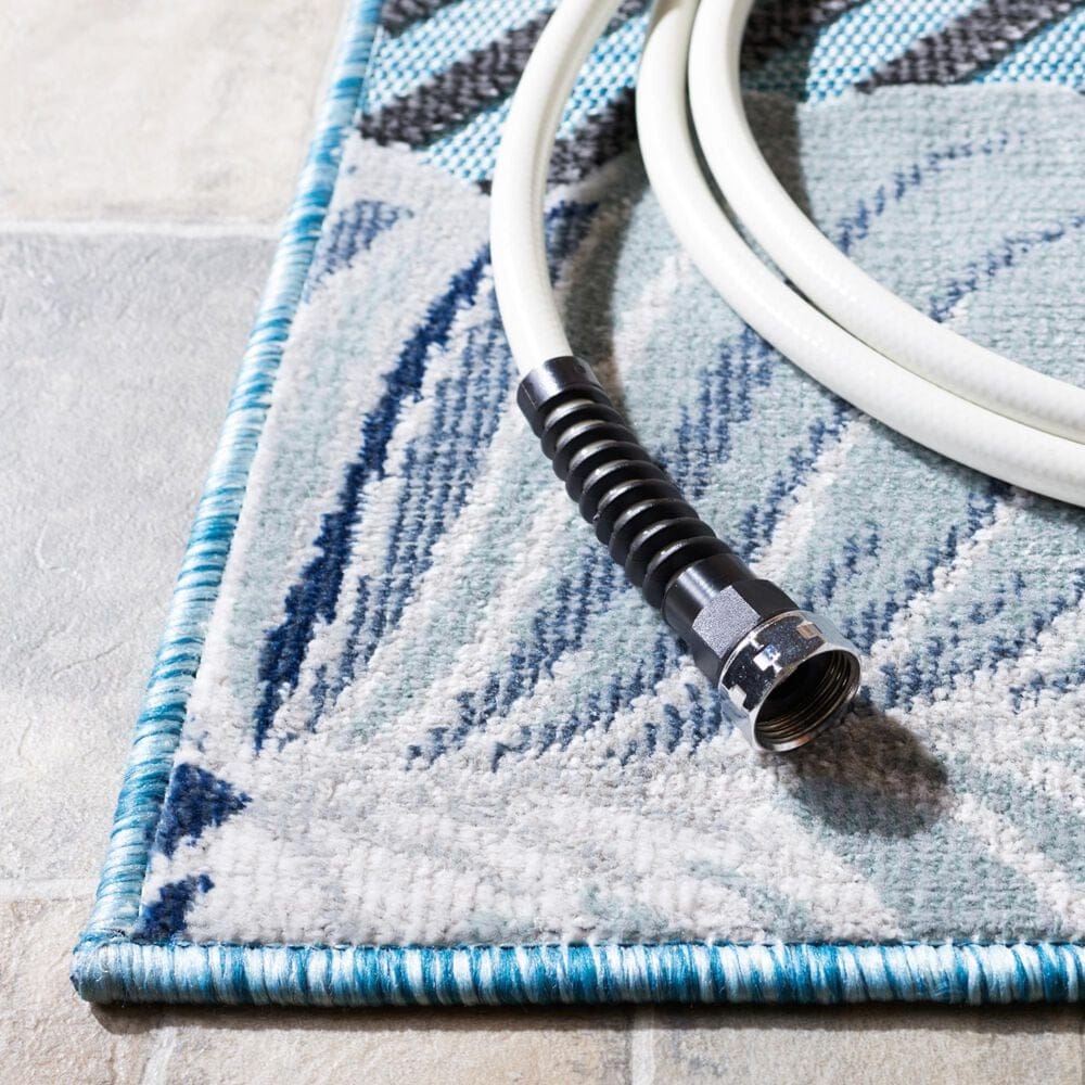 Safavieh Cabana CBN447K 5&#39;1&quot; x 7&#39;6&quot; Aqua and Navy Indoor/Outdoor Area Performance Rug, , large
